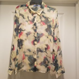 Simply Vera Wang Multicolored Sheer Blouse